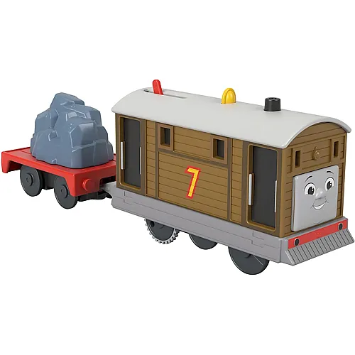 Fisher-Price Thomas und seine Freunde Batteriebetriebene Spielzeuglok Toby mit Frachtanh�nger