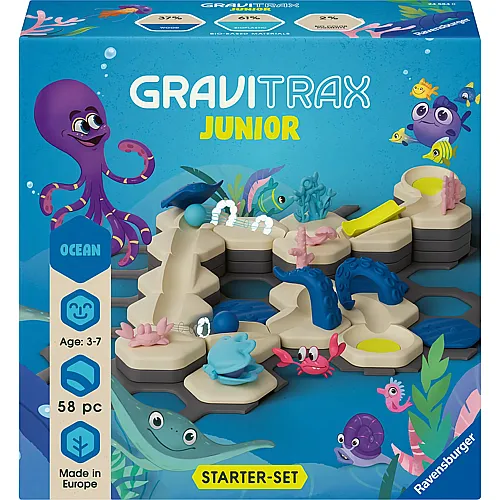 Ravensburger GraviTrax Junior Starter-Set S Ocean - 58 Teile