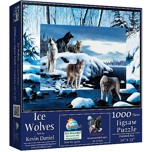 SunsOut Puzzle Kevin Daniel Ice Wolves - 1000 Teile