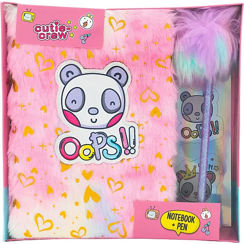 Canenco Cutie Crew Notizbuch mit Pompon-Stift