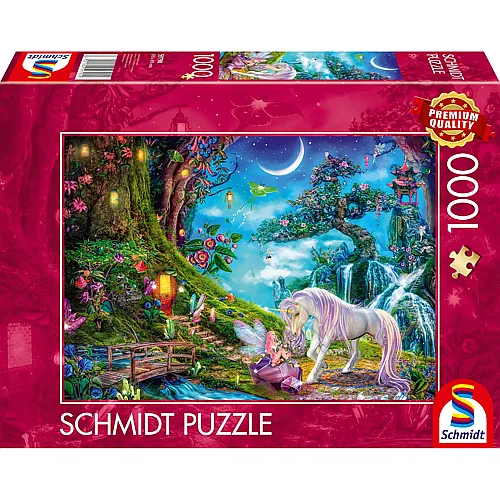 Schmidt Puzzle Wo sich Einhorn und Elfe gute Nacht sagen (1000Teile)