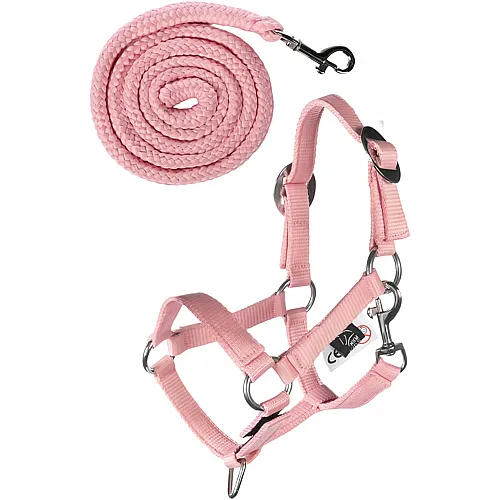 HKM Kids Hobby Horsing Basic Halfter und Strick Rosa