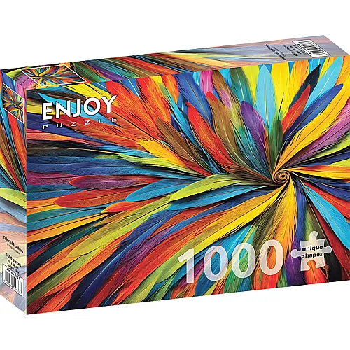 Enjoy Puzzle Colorful Feathers - 1000 Teile