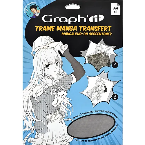 Graph'it Trame Transfer Manga Ombres Foncees A4