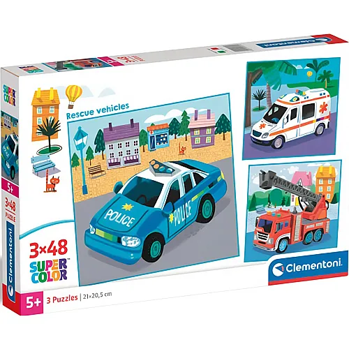 3in1 Einsatzautos 48Teile