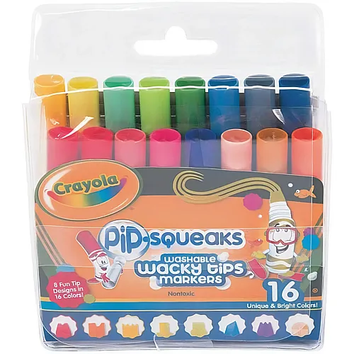 Crayola Pip-Squeaks Washable Wacky Tip Markers - 16 Teile