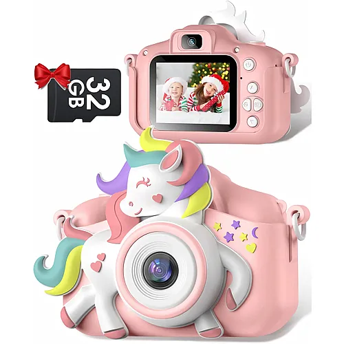 Kinderkamera, Gofunly Kinder Kamera 1080P 2,0-Zoll-Bildschirm Kamera mit 32GB-Karte Selfie Digitalkamera Kinder Fotoapparat f�r 3-12 Jahre Jungen und M�dchen Weihnachten Spielzeug