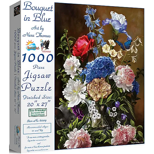 SunsOut Puzzle Nene Thomas Bouquet in Blue - 1000 Teile