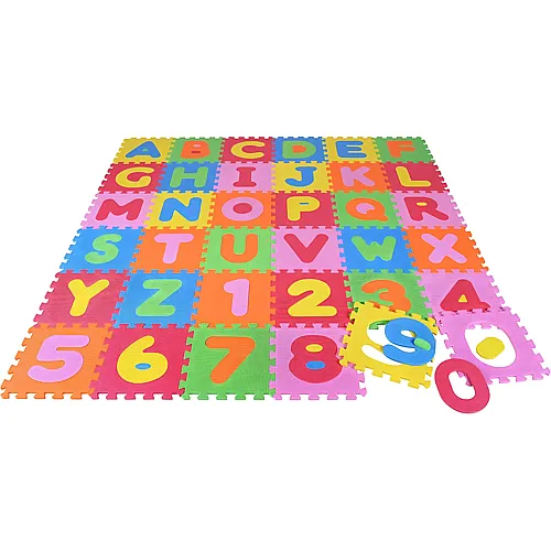 Knorrtoys Puzzlematte ABC und Zahlen Bunt - 36 Teile