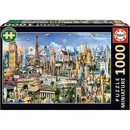 Das kleinste 1000-teilige Puzzle der Welt - Symbole Europas - 1000 Teile