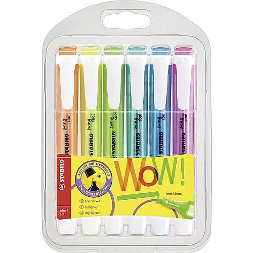 Stabilo Swing Cool Leuchtmarker Etui - 6 Teile