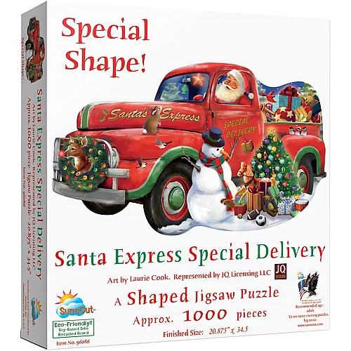 SunsOut Puzzle Laurie Cook Santa Express Special Delivery - 1000 Teile