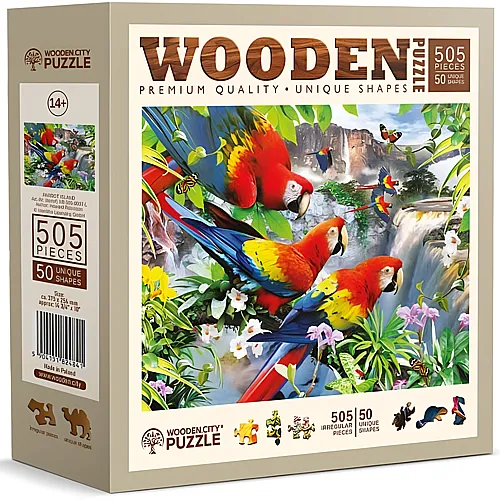 Wooden City Puzzle Parrot Island L (505Teile)