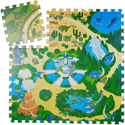 Relaxdays Puzzlematte Dinosaurier - 9 Teile