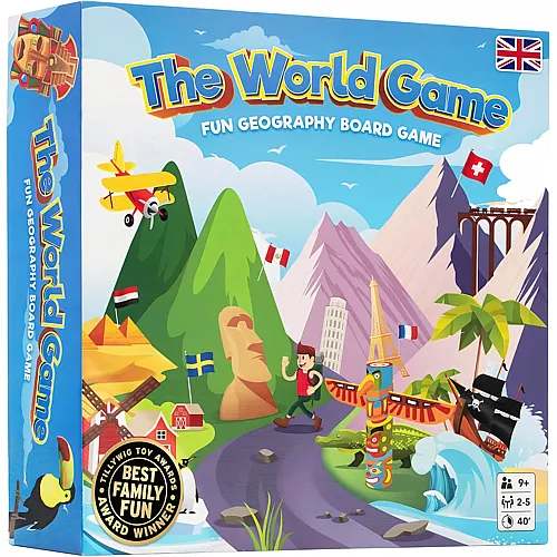 The World Game - Auf Englisch - Lustiges Geographie Brettspiel - Welt Lernspiel f�r Kinder & Erwachsene - Coole Geschenkidee f�r Jungen & M�dchen im Teenageralter Englisch
