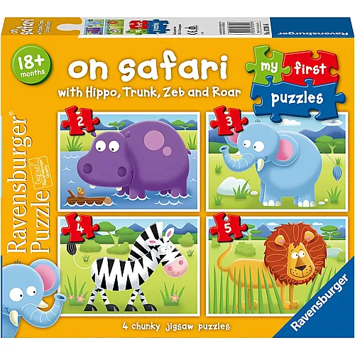 Ravensburger Puzzle 4in1 Auf Safari - 5 Teile