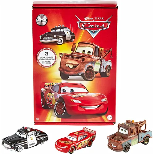 Mattel Disney Pixar Cars - Disney Pixar Fahrzeuge Radiator Springs 3er-Packung, beliebte Die-Cast-Fahrzeuge, Spielzeug ab 3