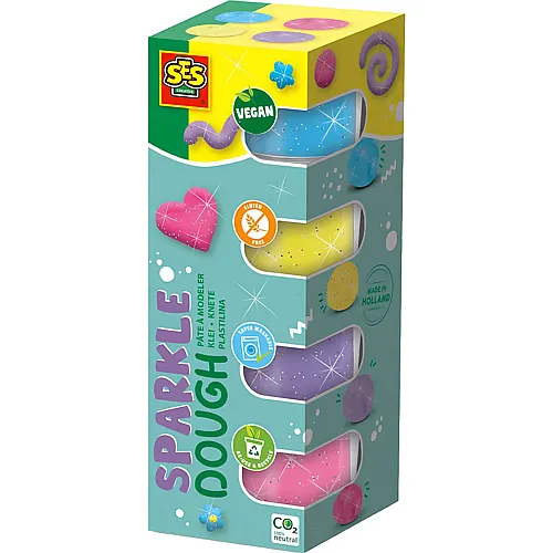 Knete Sparkle Dough - 4 x 90 g