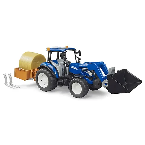 New Holland T5.120 mit Frontlader Ladekasten und Gabeln