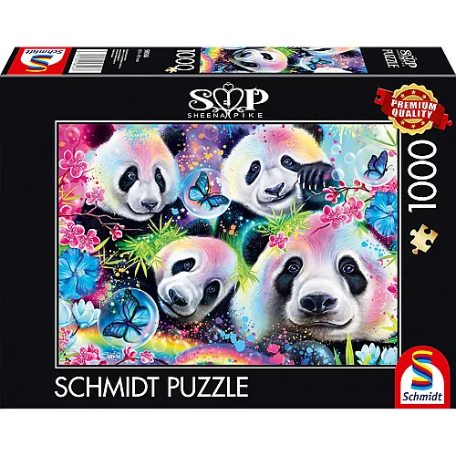 Schmidt Puzzle Sheena Pike Neon Blumen Pandas (1000Teile)