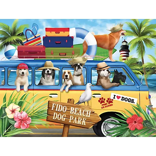 SunsOut Puzzle Tom Wood Fido Beach - 300 Teile