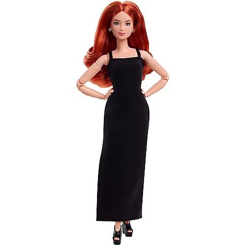 Basics Puppe mit roten Locken, schwarzem Minikleid