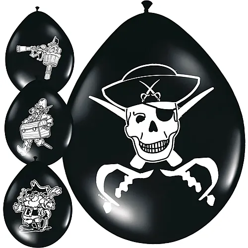 Folat Ballone Piraten 30cm Schwarz - 8 Teile