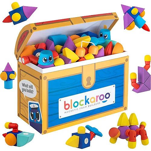 Blockaroo Magnetische Baukl�tze Schatzkiste - 100 Teile