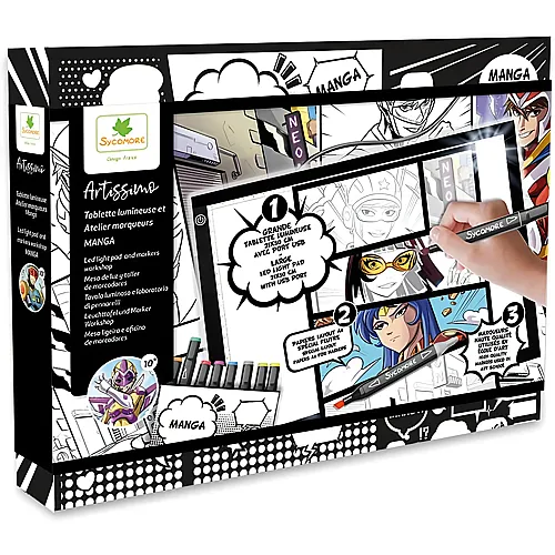 Sycomore Artissimo XXL Tablette Lumineuse et Atelier Markers Manga - Français