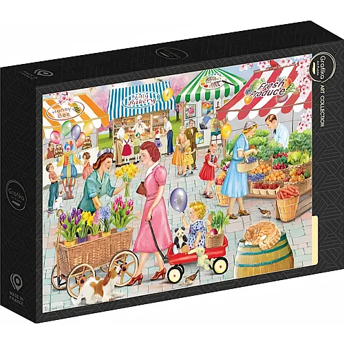 Grafika Puzzle Art Collection Fr�hlingsmarkt in Smallburg (1000Teile)