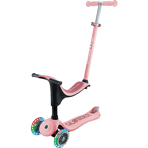 Globber Scooter Go Up Sporty Lights Pastellrosa
