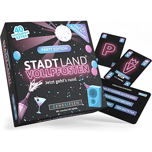 Denkriesen Stadt Land Vollpfosten Das Kartenspiel - Party Edition - Deutsch