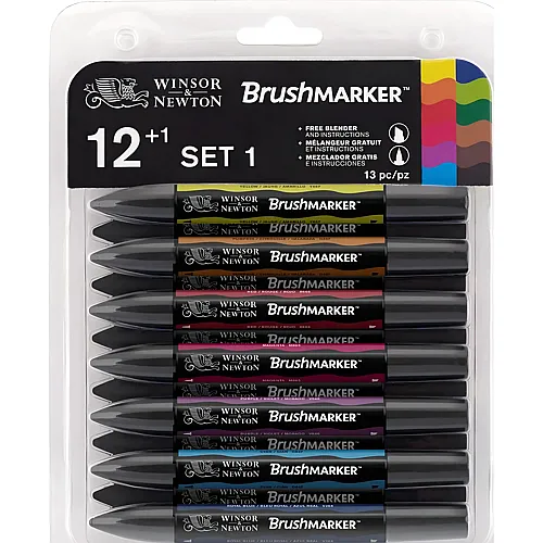 Winsor & Newton Promarker Brush 12+1 Set Lebendige T�ne