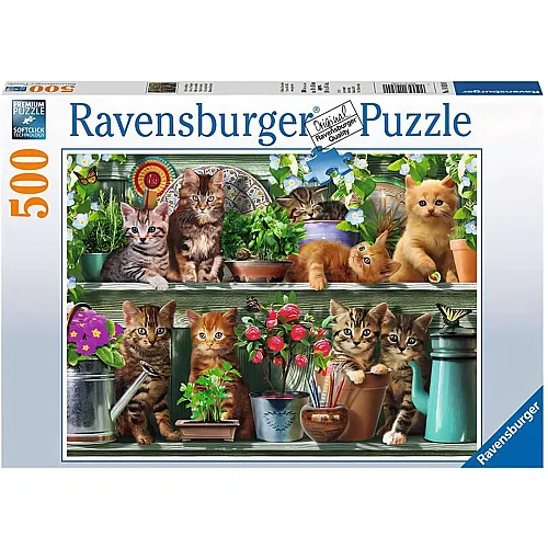 Ravensburger Puzzle Katzen im Regal (500Teile)