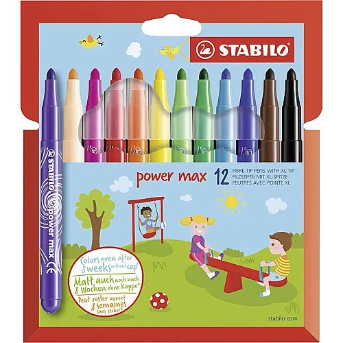 Stabilo Power Max Fasermaler - 12 Teile