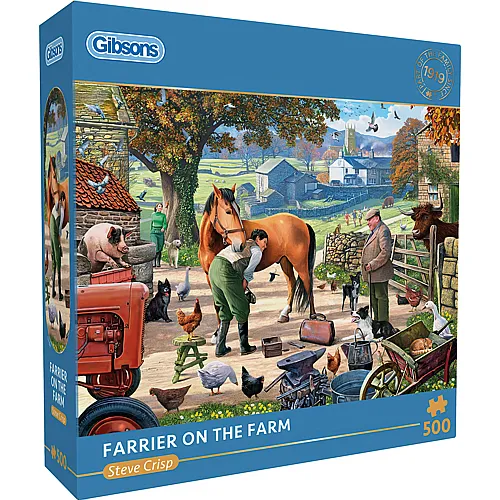 Gibsons Puzzle Steve Crisp Hufschmied auf dem Bauernhof - 500 Teile