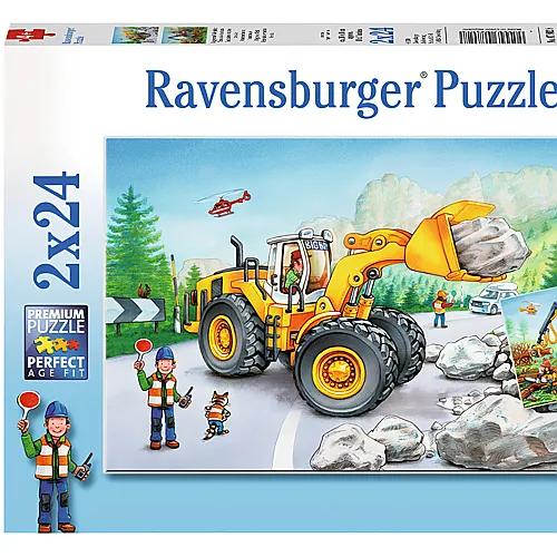Ravensburger Puzzle Bagger und Waldtraktor (2x24)