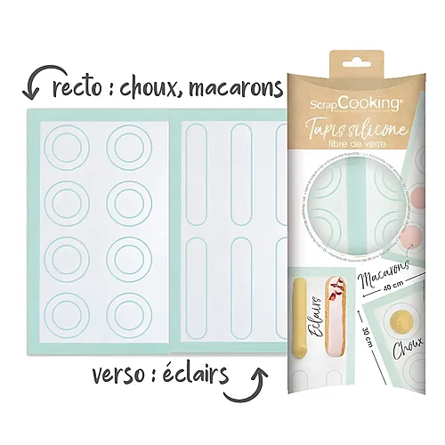 ScrapCooking Silikonmatte mit Schablonen - 40 x 30 cm