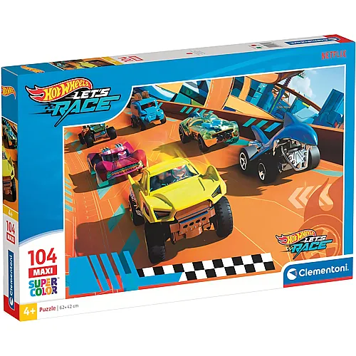 Clementoni Puzzle Supercolor Hot Wheels - 104 Teile