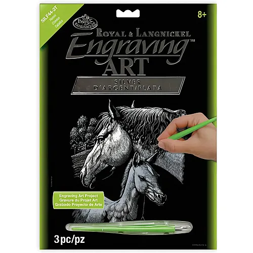Royal & Langnickel R&l Gravures D'art Std Argent Les Chevaux 21.3x29.5cm