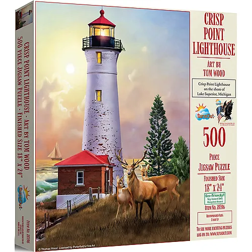 SunsOut Puzzle Tom Wood Crisp Point Leuchtturm - 500 Teile