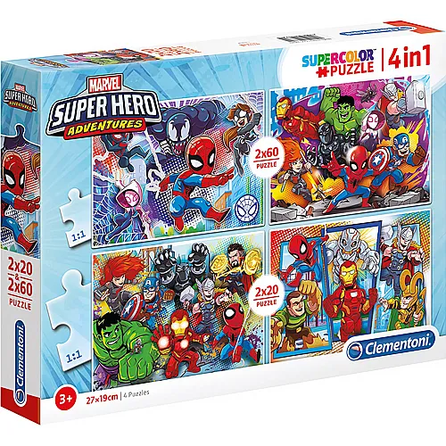 Clementoni Puzzle Supercolor Avengers Marvel Superhero Adventures (20-60Teile)