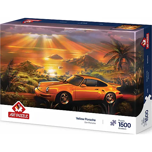 Art Puzzle Gelber Porsche an der K�ste (1500Teile)