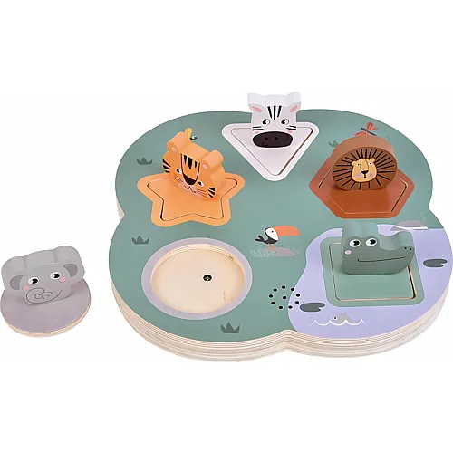 Small Foot � 3D-Tierger�usche-Puzzle aus Holz (Safari)
