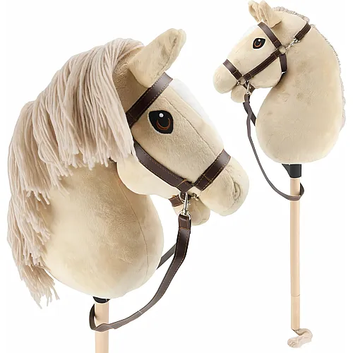 Steckenpferd Beige mit Trense