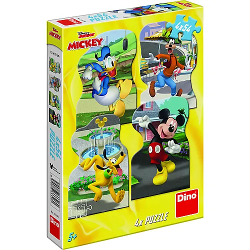 Dino Puzzle 4 Puzzles - Mickey Mouse in the City - 54 Teile