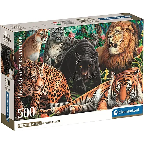 Clementoni Puzzle High Quality Collection Wildkatzen (500Teile)