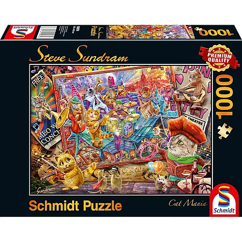 Schmidt Puzzle Steve Sundram Katzenmanie (1000Teile)