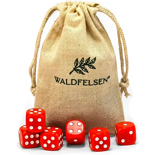 Waldfelsen Hochqualitative W�rfel Standardgr�sse 16mm Rot - 6 Teile