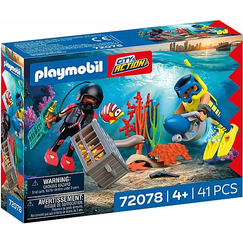 PLAYMOBIL City Action Polizeitaucher mit Schatz (41Teile)